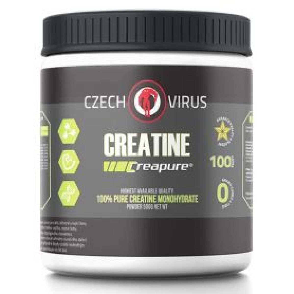 Czech Virus Creatine Creapure 500g, legal food supplement from Peak Protocol UK