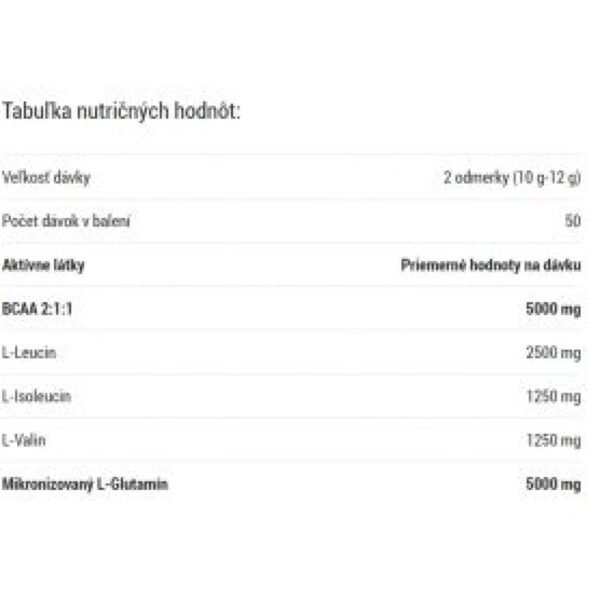 Amix Glutamine and BCAA 530 g, legal food supplement sold by Peak Protocol UK