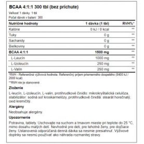AMIX BCAA 4:1:1 Tablets, legal food supplement sold by Peak Protocol UK
