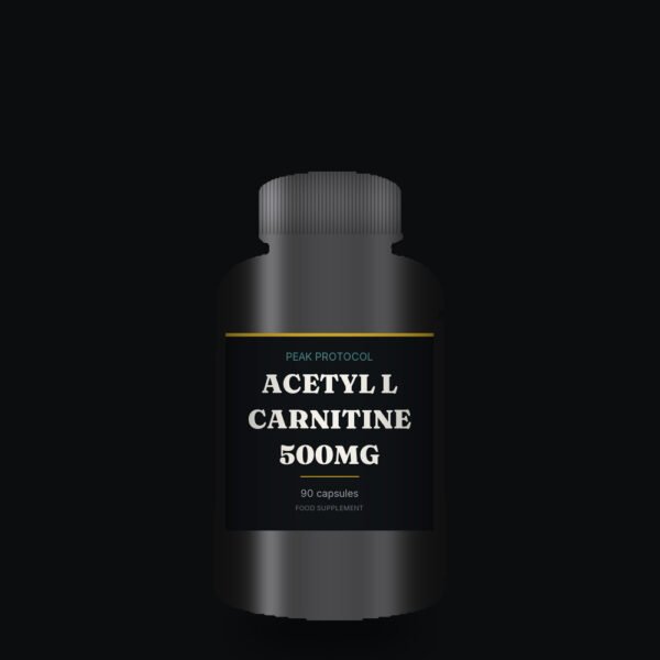 Acetyl L Carnitine 500mg, legal food supplement sold by Peak Protocol UK