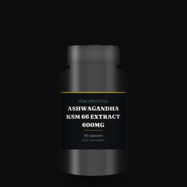 Ashwagandha KSM 66 Extract 600mg, legal food supplement sold by Peak Protocol UK