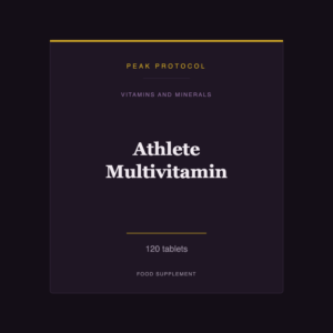 Athlete Multivitamin, a vitamins and minerals food supplement from Peak Protocol, 120 tablets