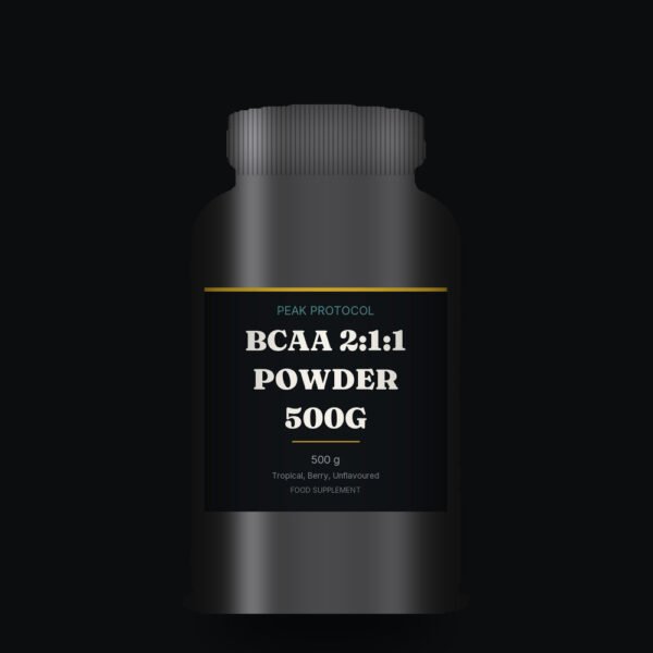 BCAA 2:1:1 Powder 500g, legal food supplement sold by Peak Protocol UK