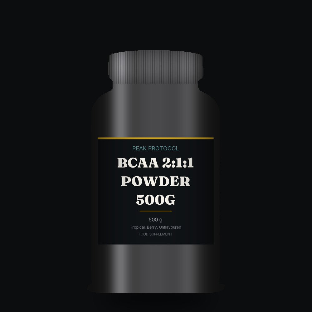 BCAA 2:1:1 Powder 500g, legal food supplement from Peak Protocol UK