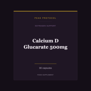 Calcium D Glucarate 500mg, a estrogen support food supplement from Peak Protocol, 90 capsules