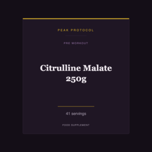 Citrulline Malate 250g, a pre workout food supplement from Peak Protocol, 41 servings