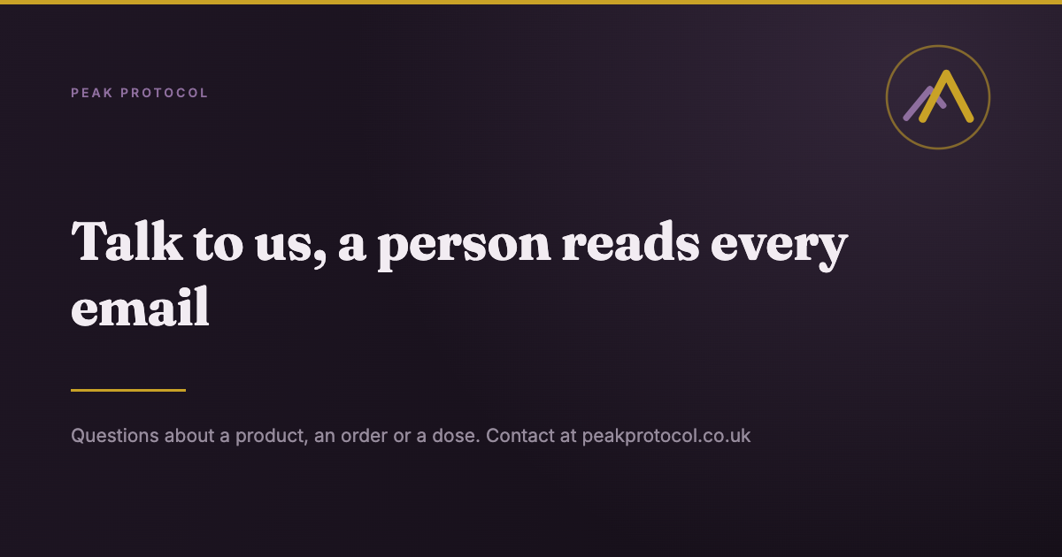 Peak Protocol contact banner, a person reads every email