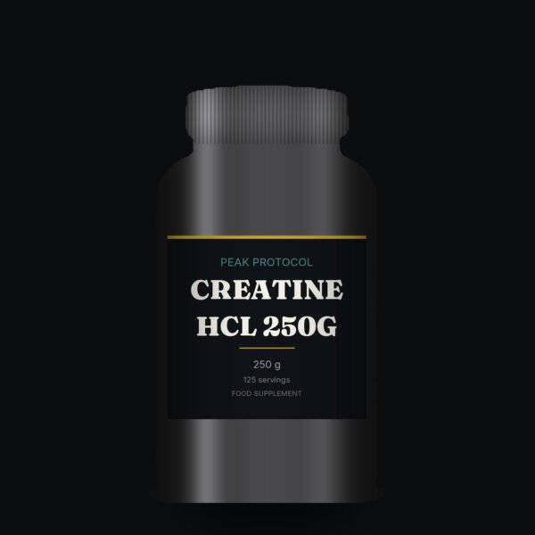 Creatine HCL 250g, legal food supplement sold by Peak Protocol UK