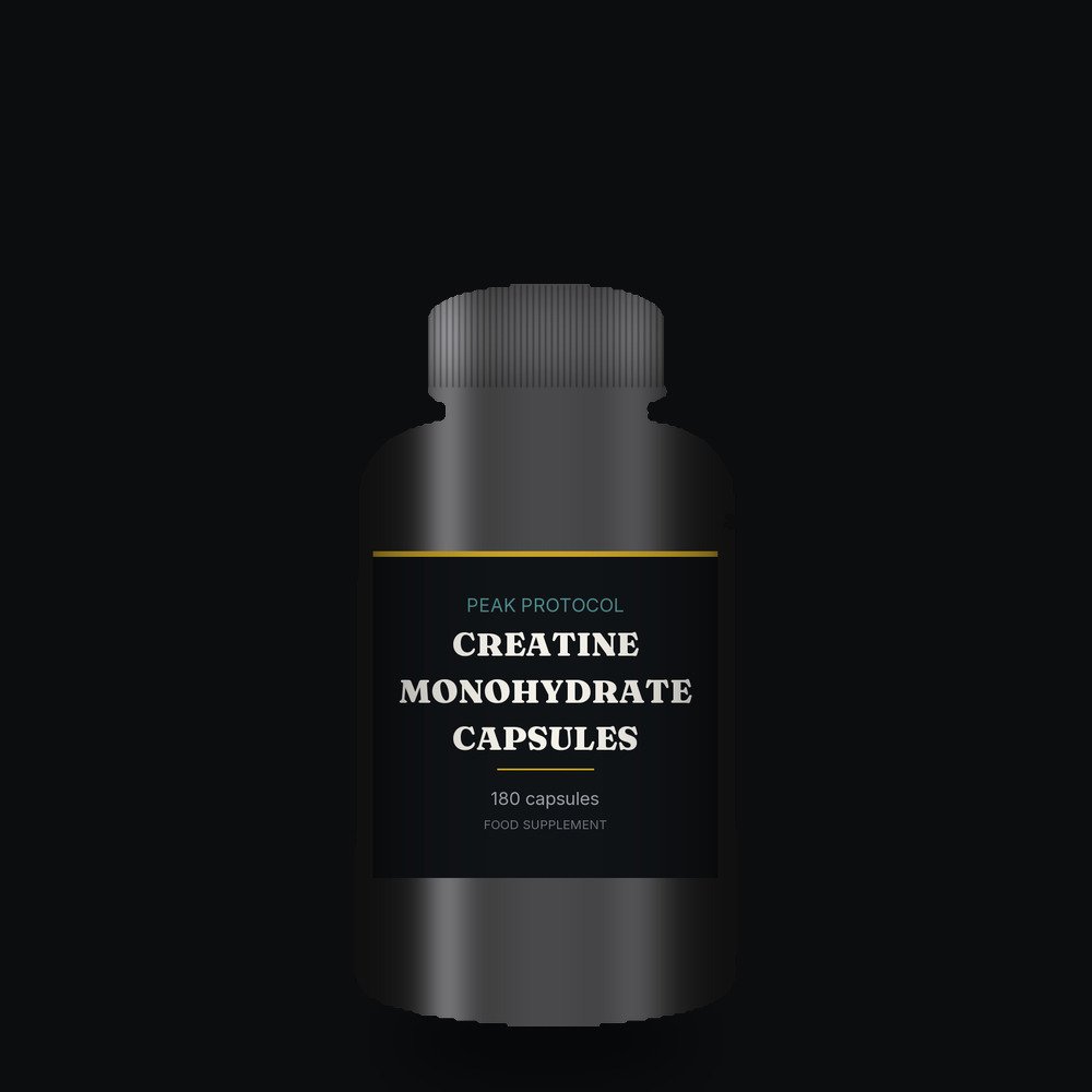 Creatine Monohydrate Capsules, legal food supplement from Peak Protocol UK
