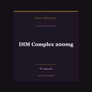 DIM Complex 200mg, a estrogen support food supplement from Peak Protocol, 60 capsules