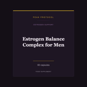 Estrogen Balance Complex for Men, a estrogen support food supplement from Peak Protocol, 60 capsules