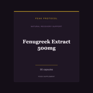 Fenugreek Extract 500mg, a natural recovery support food supplement from Peak Protocol, 90 capsules