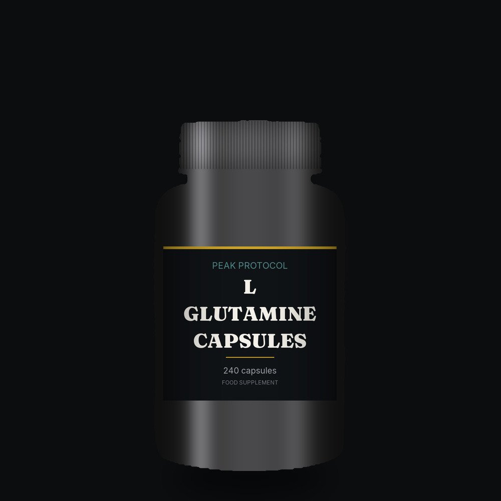 L Glutamine Capsules, legal food supplement from Peak Protocol UK