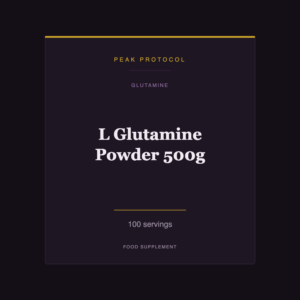 L Glutamine Powder 500g, a glutamine food supplement from Peak Protocol, 100 servings