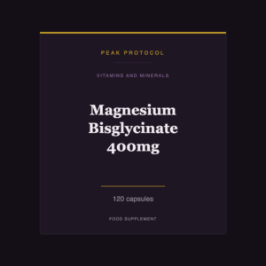 Magnesium Bisglycinate 400mg, a vitamins and minerals food supplement from Peak Protocol, 120 capsules