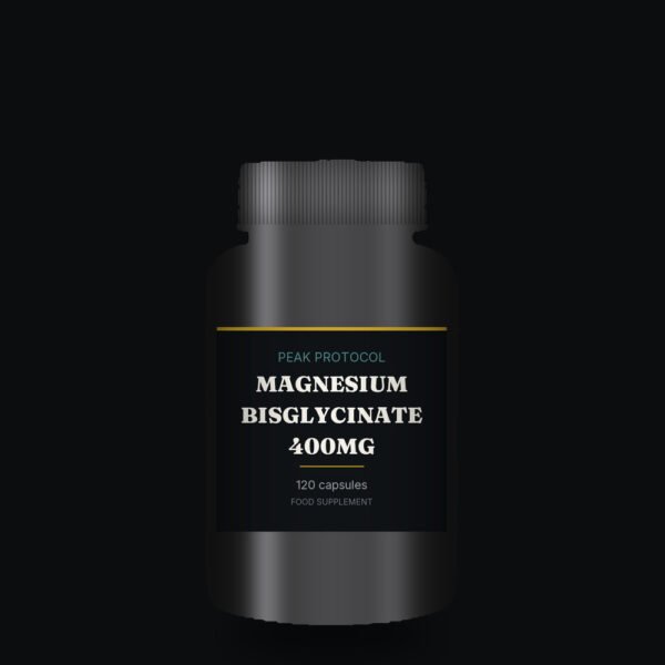 Magnesium Bisglycinate 400mg, legal food supplement sold by Peak Protocol UK