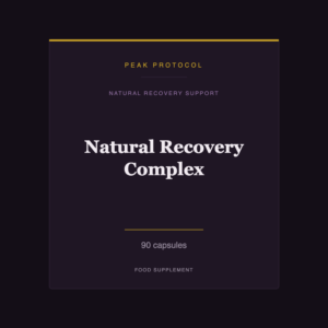 Natural Recovery Complex, a natural recovery support food supplement from Peak Protocol, 90 capsules