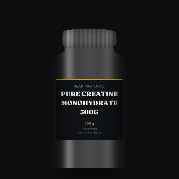 Pure Creatine Monohydrate 500g, legal food supplement sold by Peak Protocol UK
