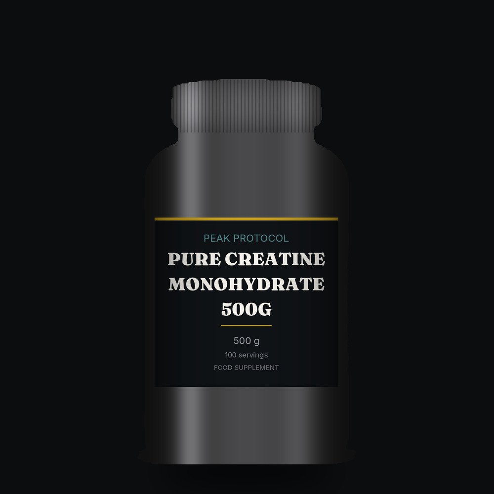 Pure Creatine Monohydrate 500g, legal food supplement from Peak Protocol UK