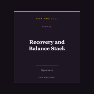 Recovery and Balance Stack, a bundles food supplement from Peak Protocol, 3 products