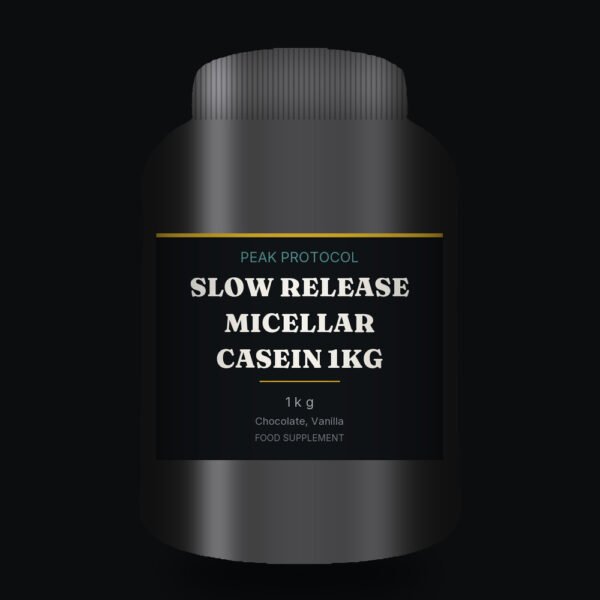 Slow Release Micellar Casein 1kg, legal food supplement sold by Peak Protocol UK