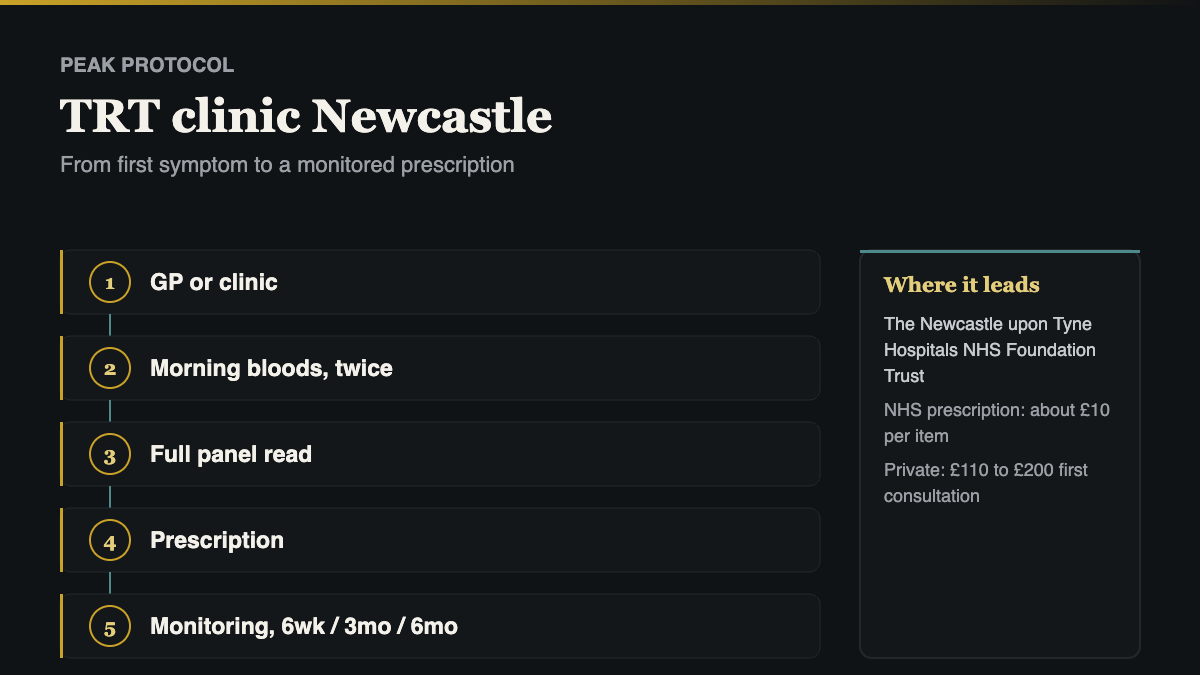 TRT clinic Newcastle: the five step pathway from first symptoms to a monitored prescription